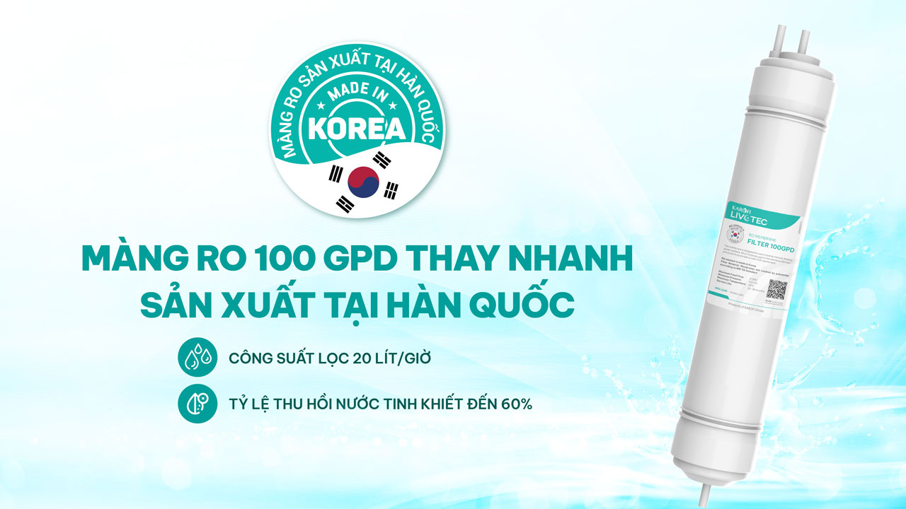 karofi-livotec-628 màng ro 100 gpd hàng quốc